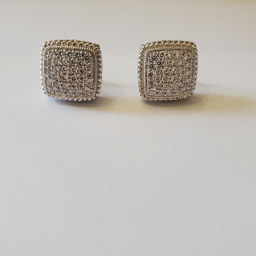 Judith Ripka Pave Diamonique Earrings - Picture 10 of 13
